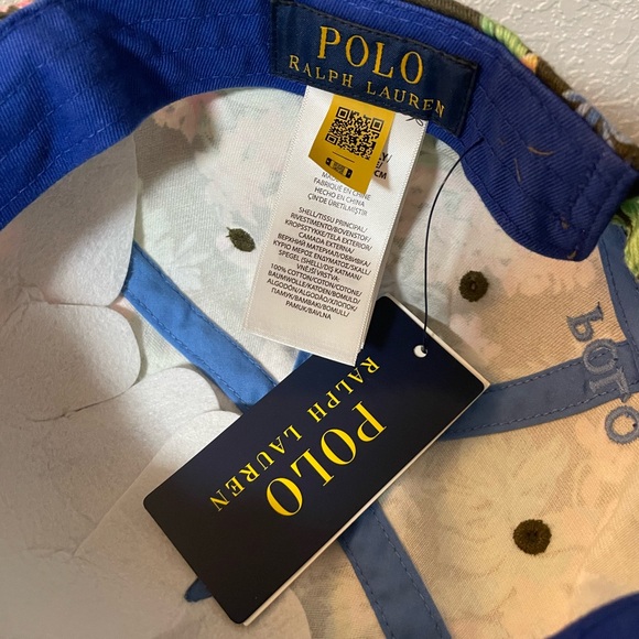 Polo by Ralph Lauren Floral Cap with Blue and Green - Picture 3 of 3